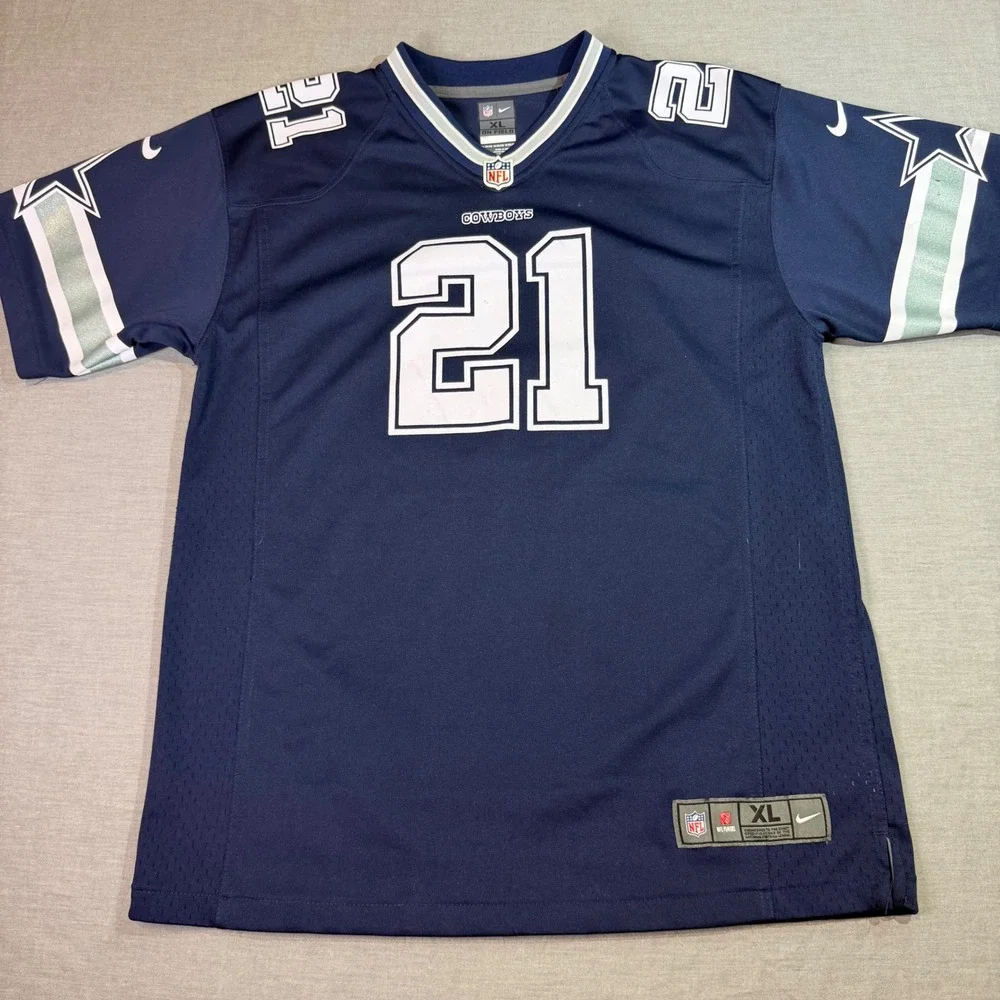 Nike Ezekiel Elliott Dallas Cowboys Jersey Youth XL Navy Blue Good‎ 21 On Field